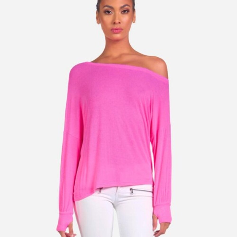 Michael Lauren Kristopher Tee Neon Pink Pullover